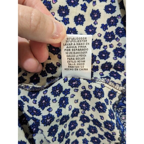 Umgee Blouse Women Small Boho/Hippie Floral/Paisley Bell Sleeve Top Purple/Blue - Picture 10 of 10